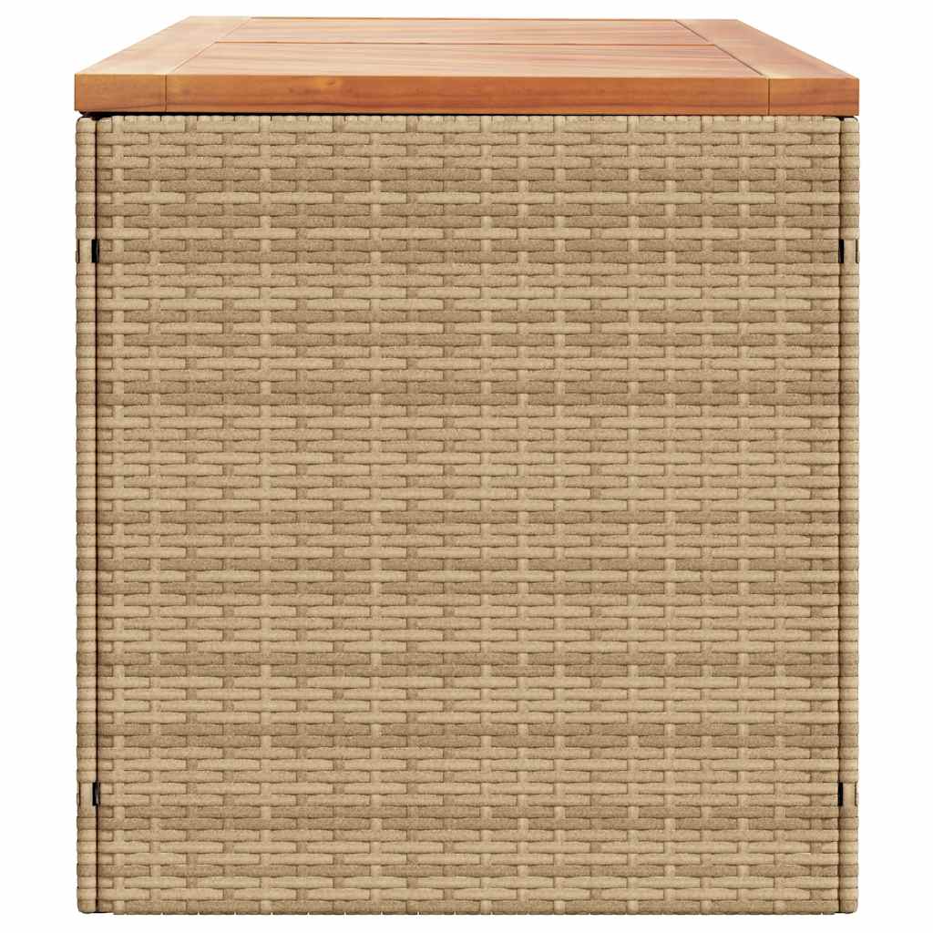 opbevaringsboks til haven 220x50x54 cm polyrattan akacie beige