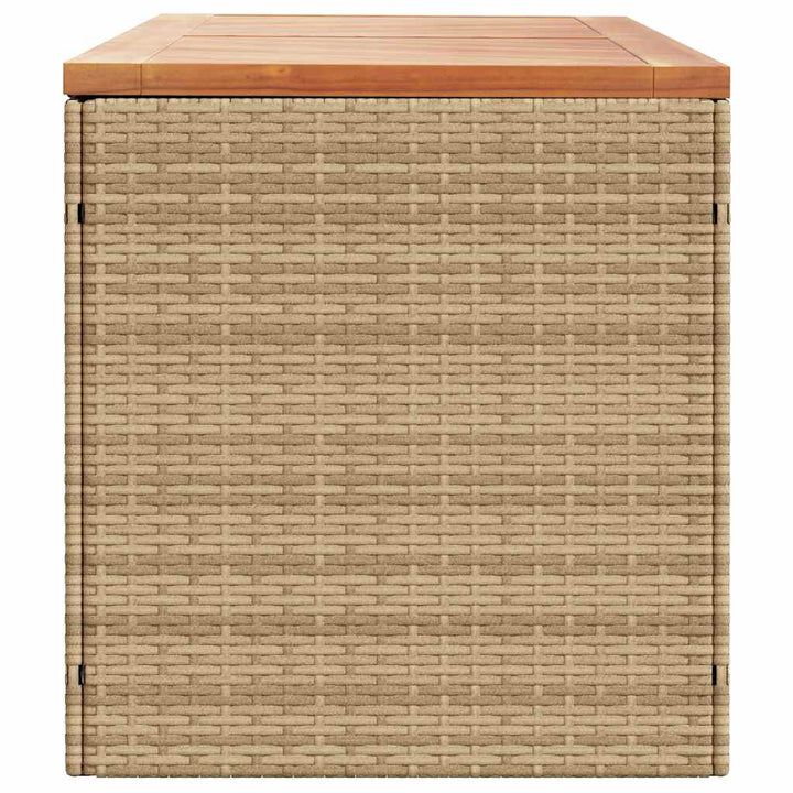 opbevaringsboks til haven 220x50x54 cm polyrattan akacie beige