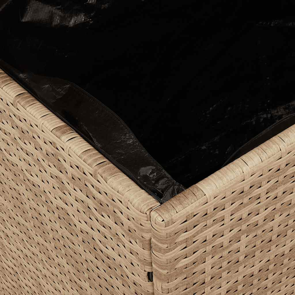 opbevaringsboks til haven 220x50x54 cm polyrattan akacie beige
