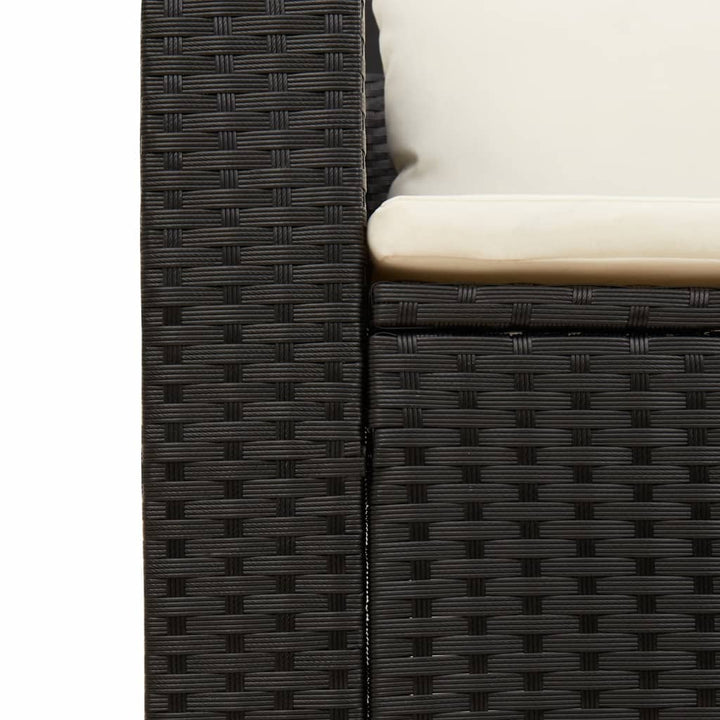 sofasæt til haven 5 dele med hynder polyrattan akacietræ sort