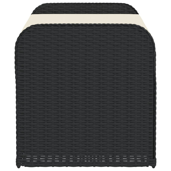 opbevaringsbænk med hynde 115x51x52 cm polyrattan sort