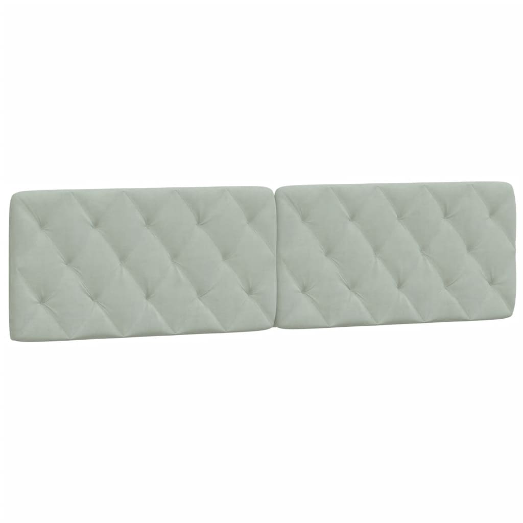 gavlpude 200 cm velour lysegrå