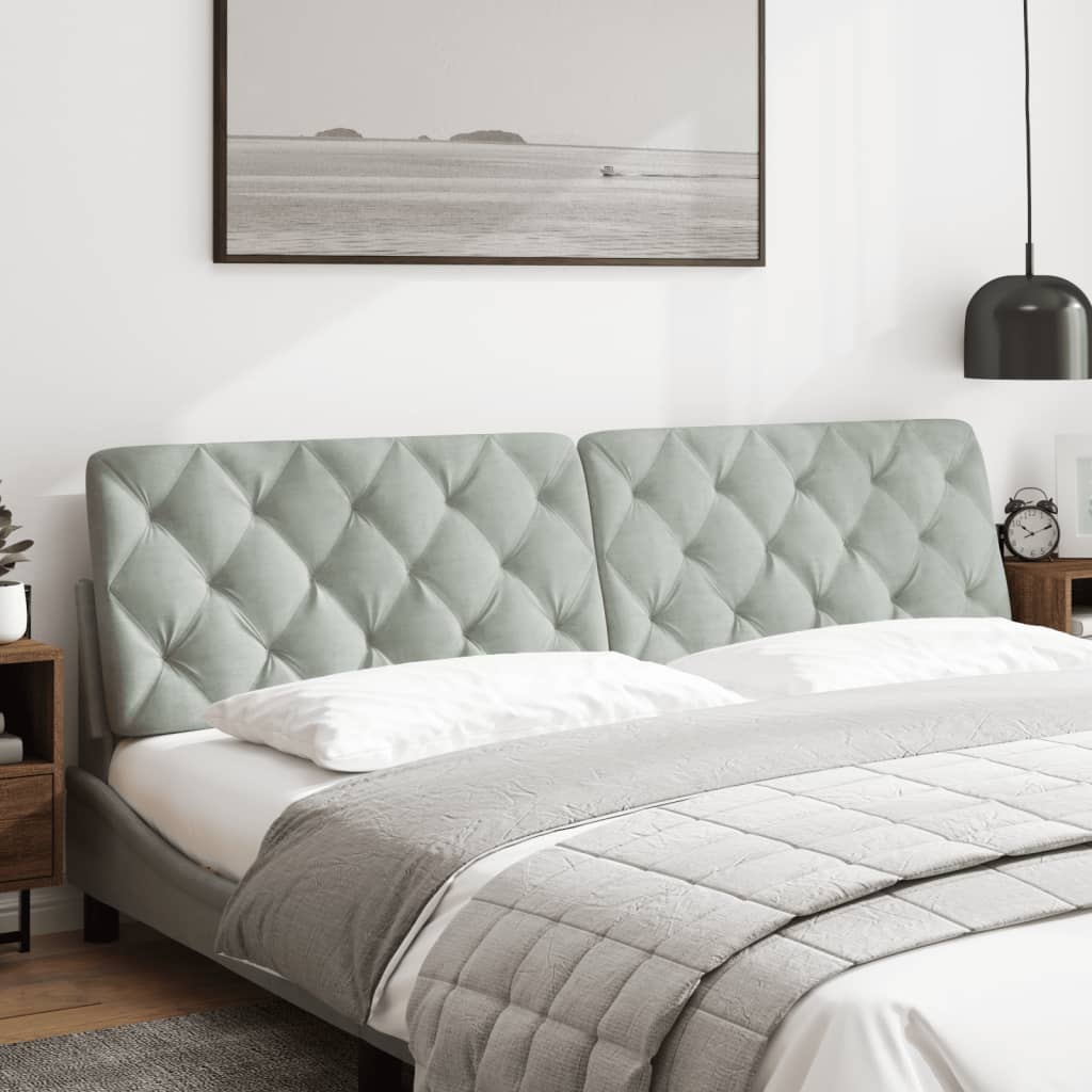 gavlpude 200 cm velour lysegrå