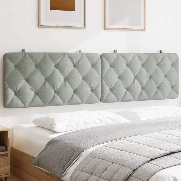 gavlpude 200 cm velour lysegrå