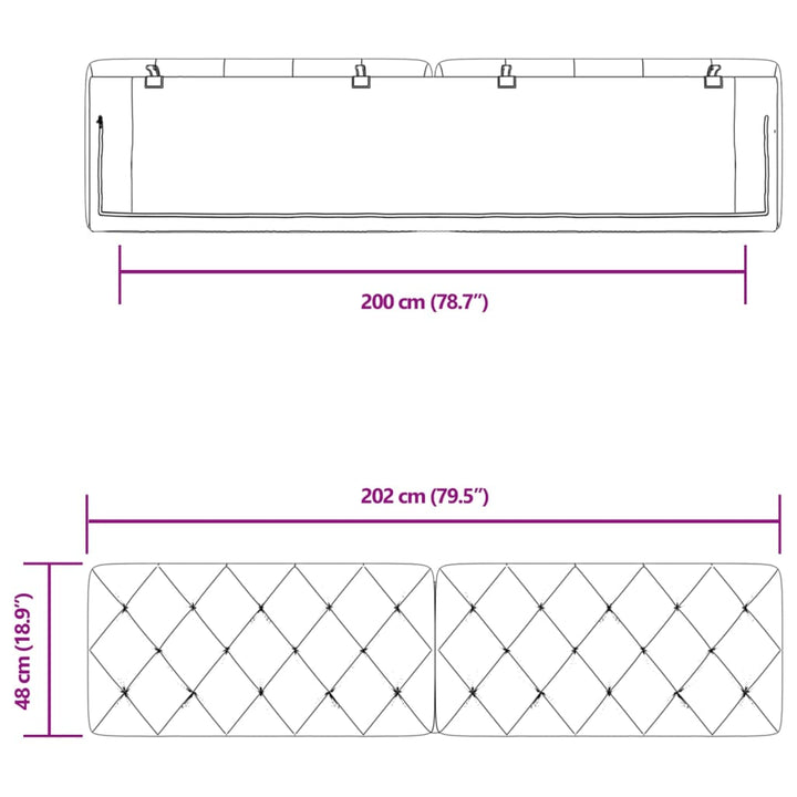 gavlpude 200 cm velour mørkegrå