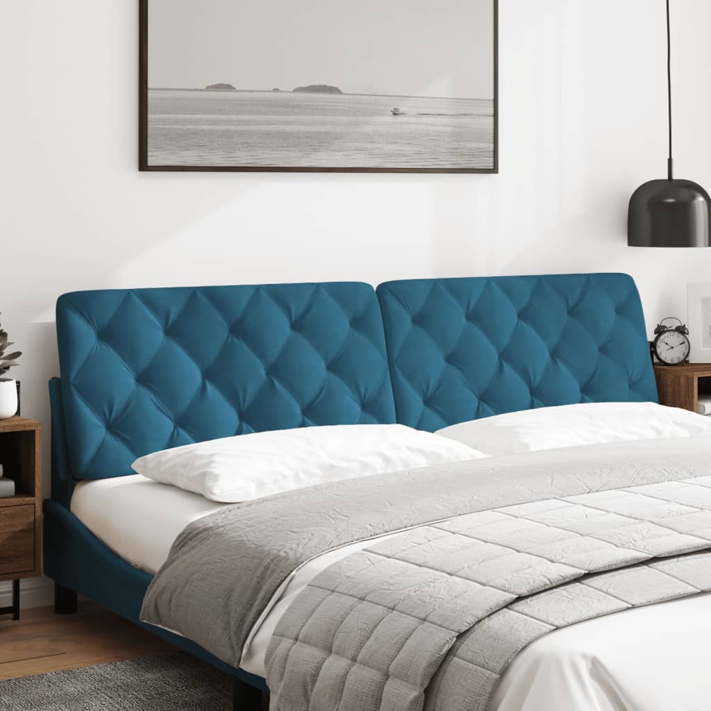 gavlpude 200 cm velour blå