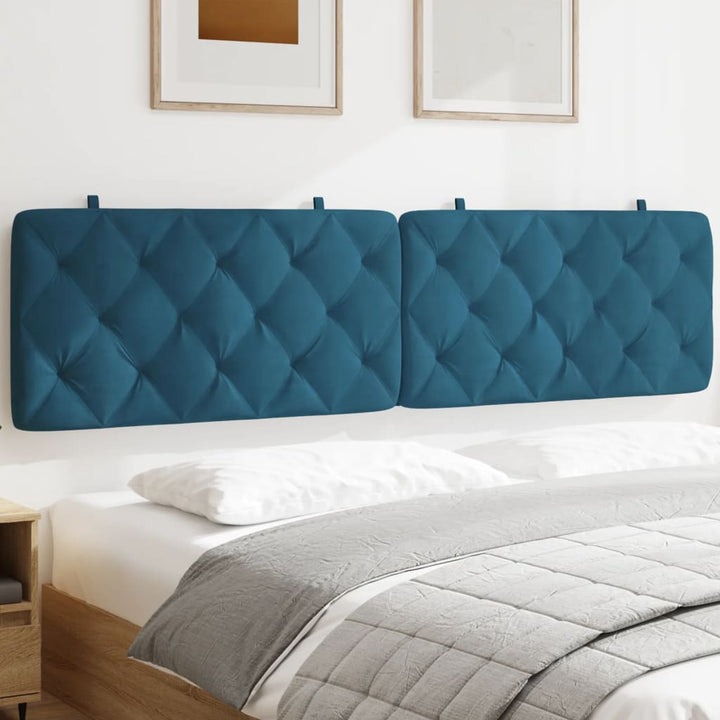gavlpude 200 cm velour blå