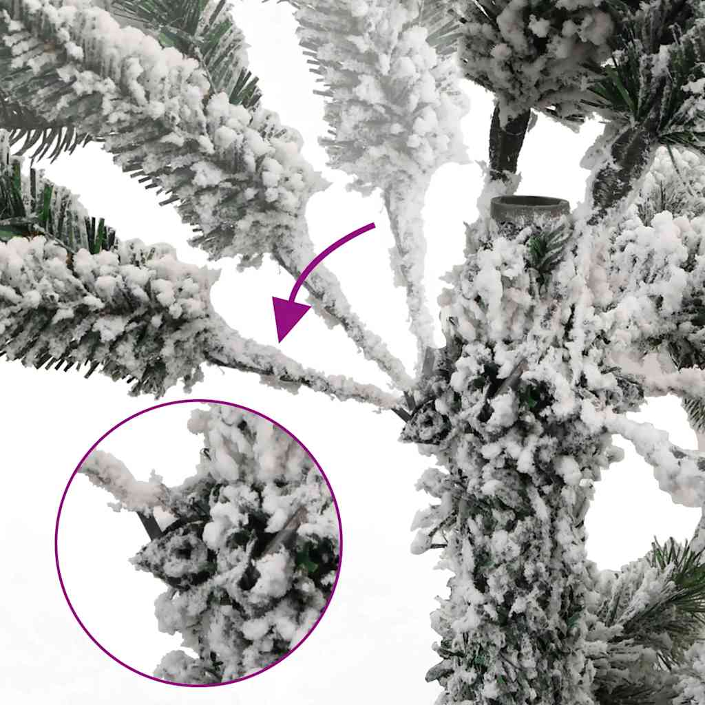 kunstigt juletræ 150 LED'er og kuglesæt hængslet 120 cm