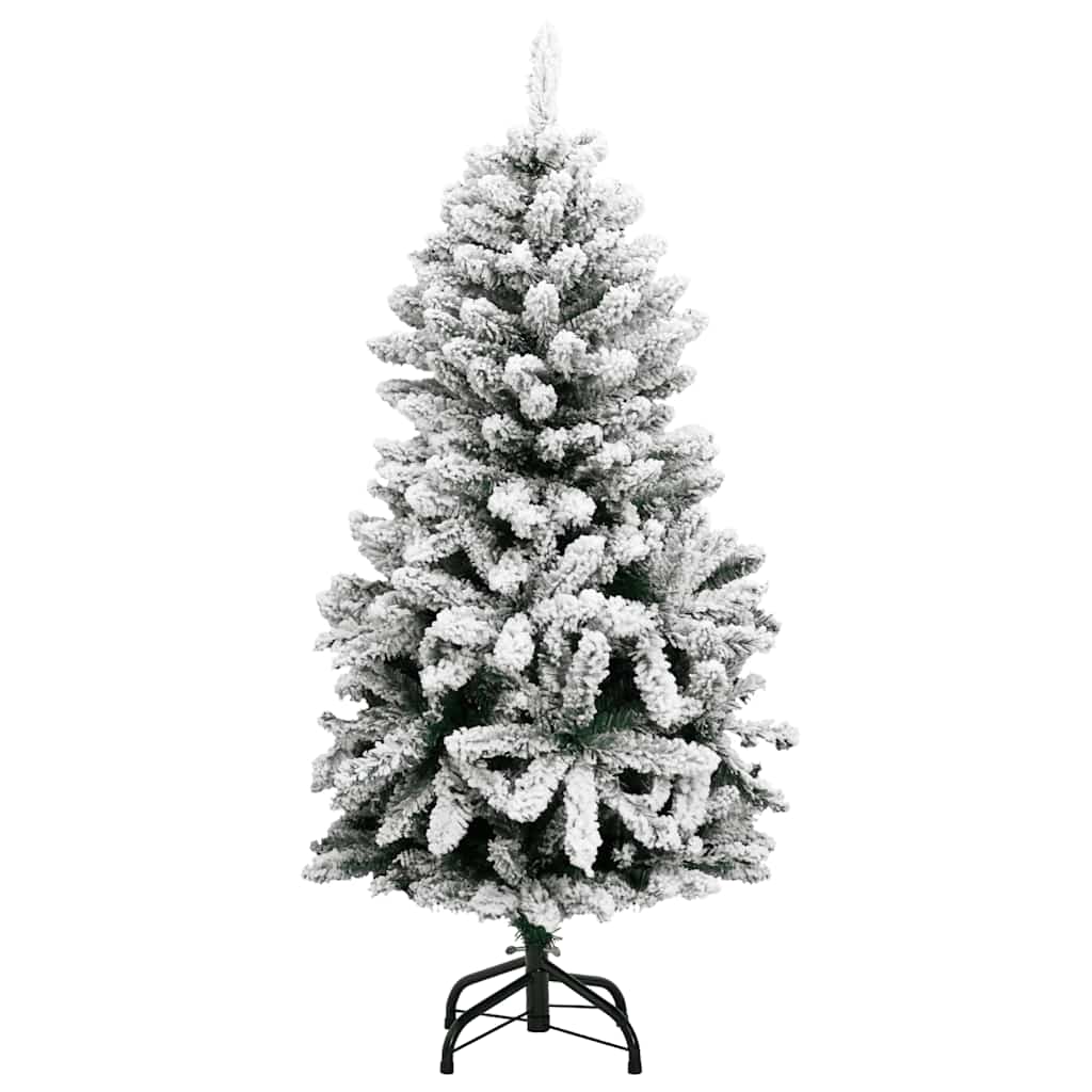 kunstigt juletræ 150 LED'er og kuglesæt hængslet 150 cm