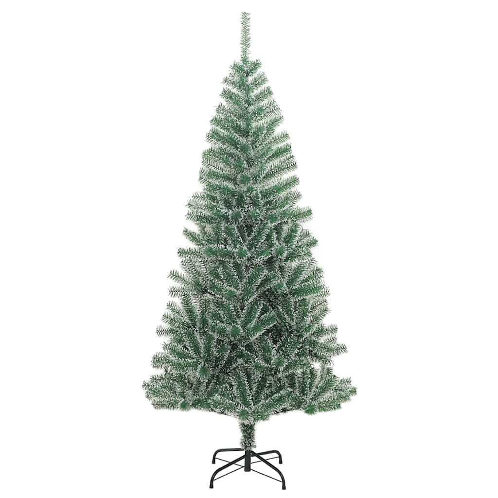 kunstigt juletræ med 300 LED'er + sne og kuglesæt 180 cm