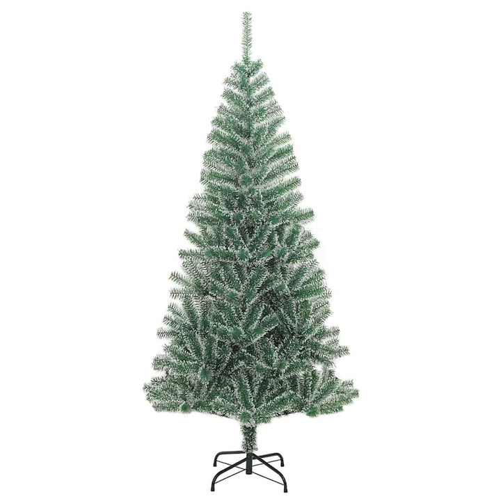 kunstigt juletræ med 300 LED'er + sne og kuglesæt 180 cm