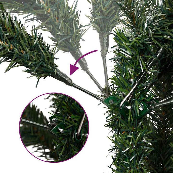 kunstigt juletræ 300 LED'er og kuglesæt hængslet 300 cm