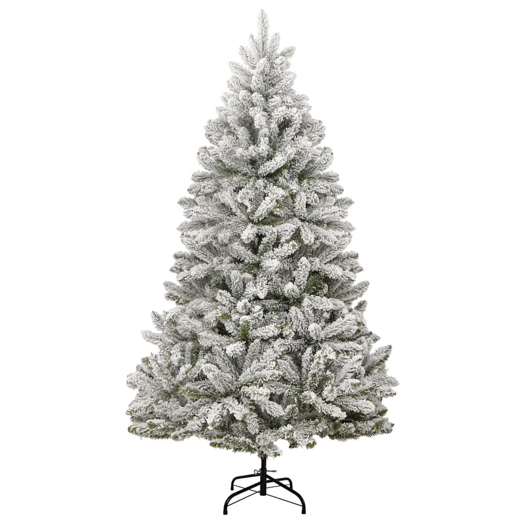 kunstigt juletræ 300 LED'er og kuglesæt hængslet 180 cm