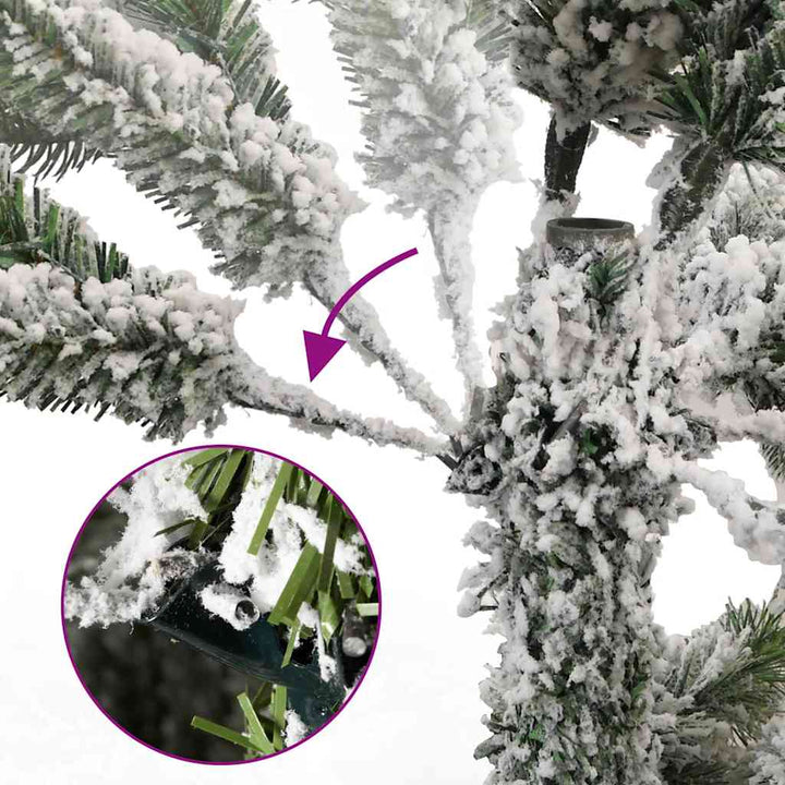 kunstigt juletræ 300 LED'er og kuglesæt hængslet 180 cm