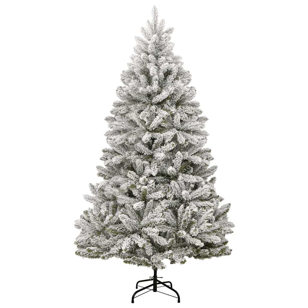 kunstigt juletræ 300 LED'er og kuglesæt hængslet 240 cm