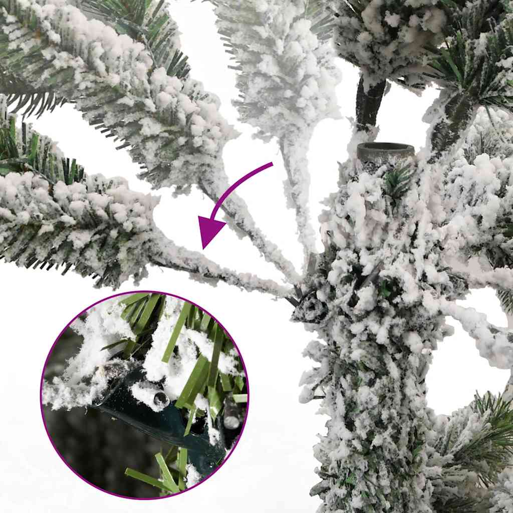 kunstigt juletræ 300 LED'er og kuglesæt hængslet 240 cm