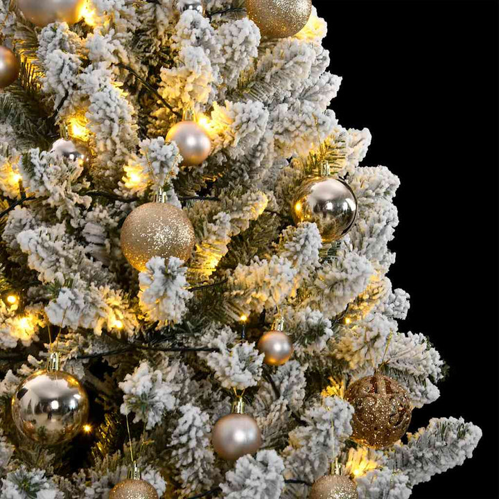 kunstigt juletræ 300 LED'er og kuglesæt hængslet 300 cm