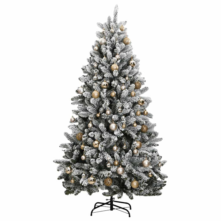 kunstigt juletræ 300 LED'er og kuglesæt hængslet 300 cm