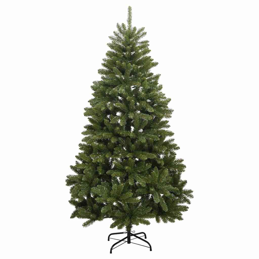 kunstigt juletræ 300 LED'er og kuglesæt hængslet 180 cm