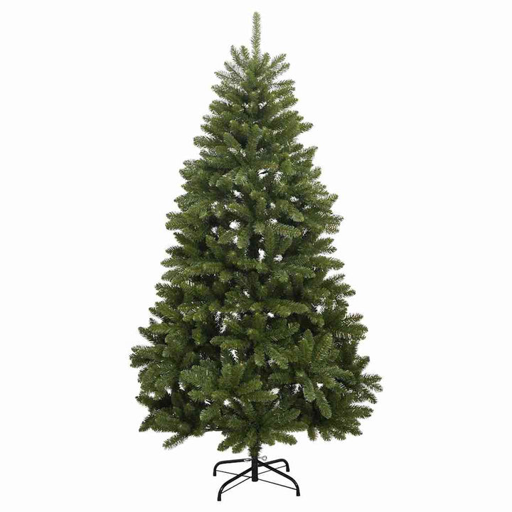 kunstigt juletræ 300 LED'er og kuglesæt hængslet 180 cm