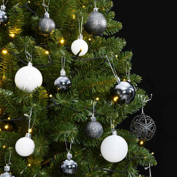 kunstigt juletræ 300 LED'er og kuglesæt hængslet 300 cm