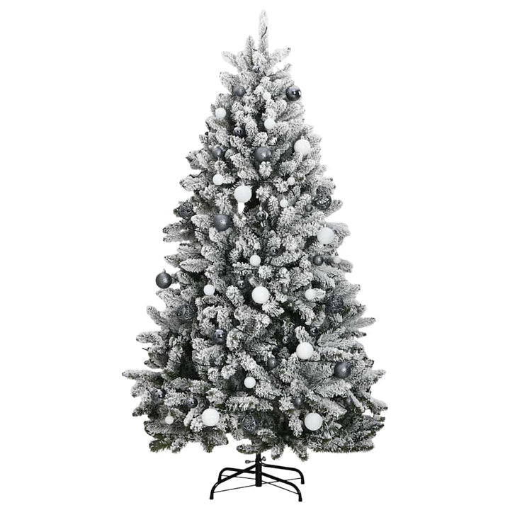 kunstigt juletræ 300 LED'er og kuglesæt hængslet 300 cm