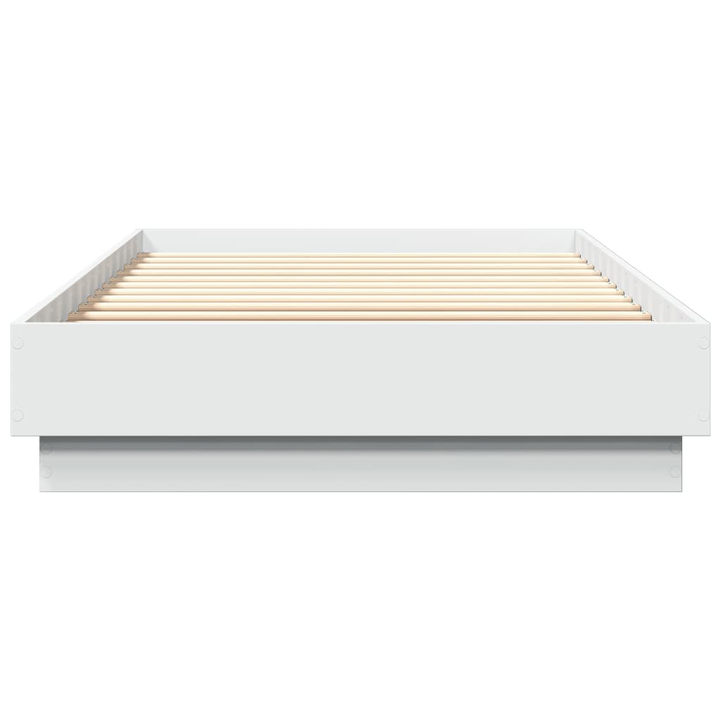 sengeramme med LED-lys 90x200 cm hvid