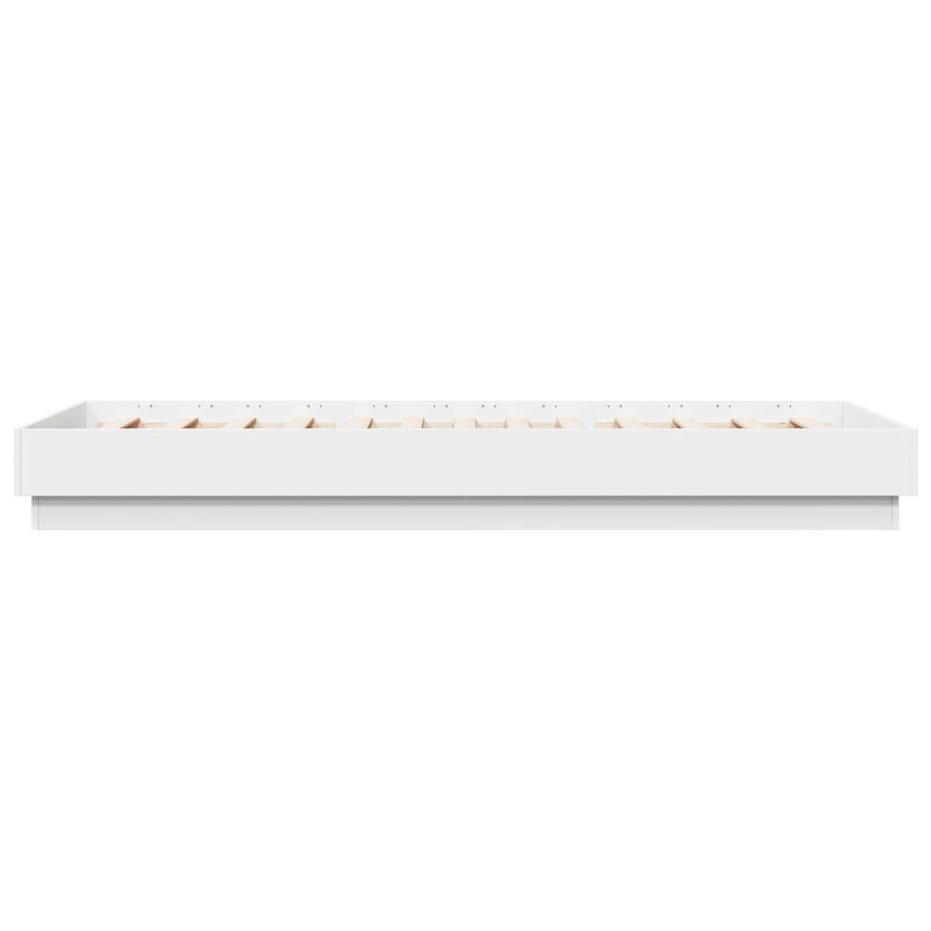 sengeramme med LED-lys 90x200 cm hvid