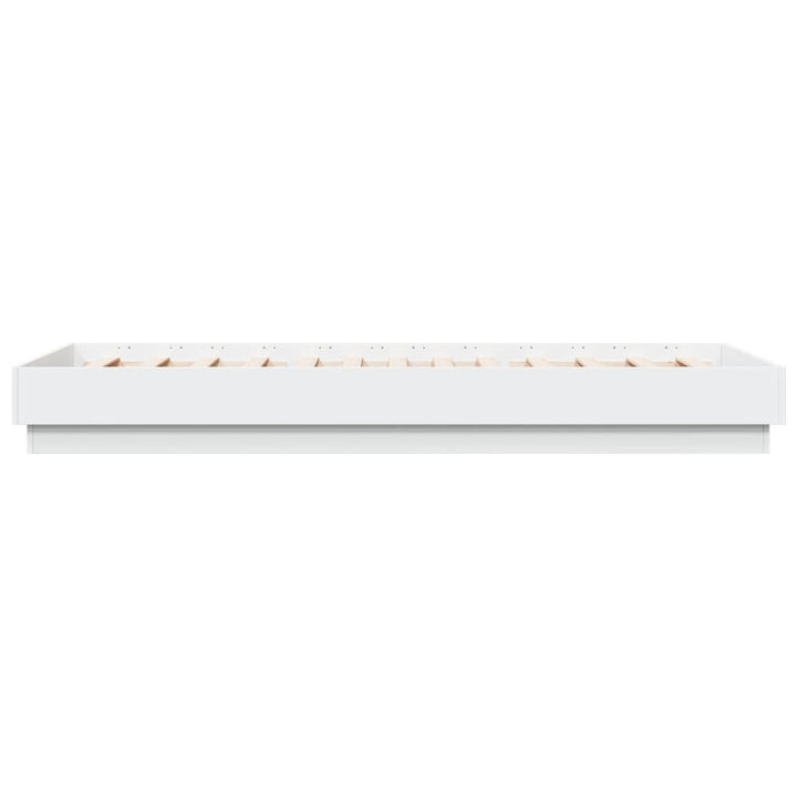 sengeramme med LED-lys 90x200 cm hvid