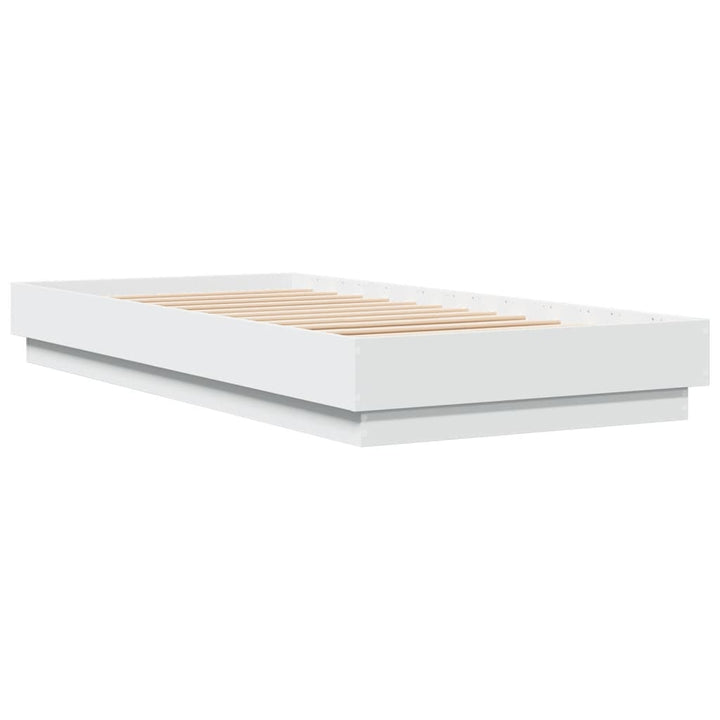 sengeramme med LED-lys 90x200 cm hvid