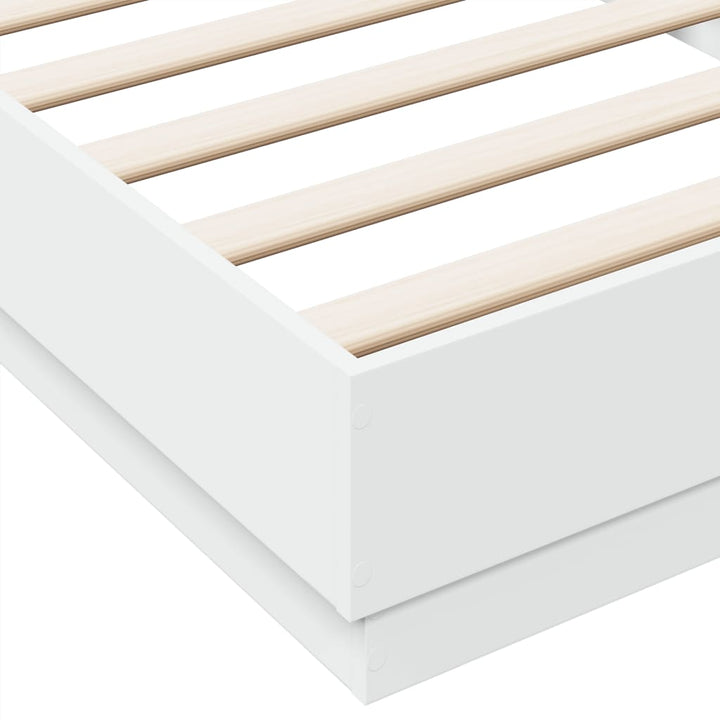 sengeramme med LED-lys 90x200 cm hvid