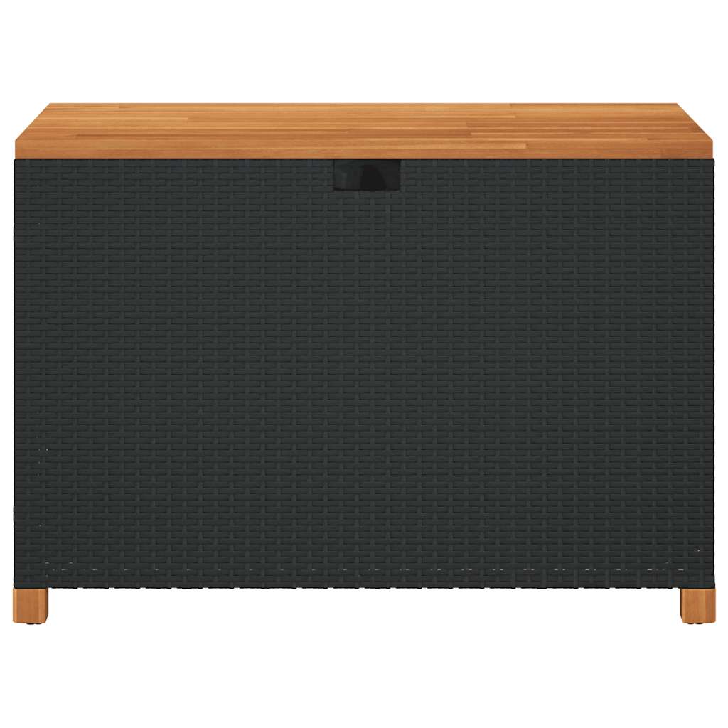 opbevaringsboks til haven 110x55x63 cm polyrattan akacie sort