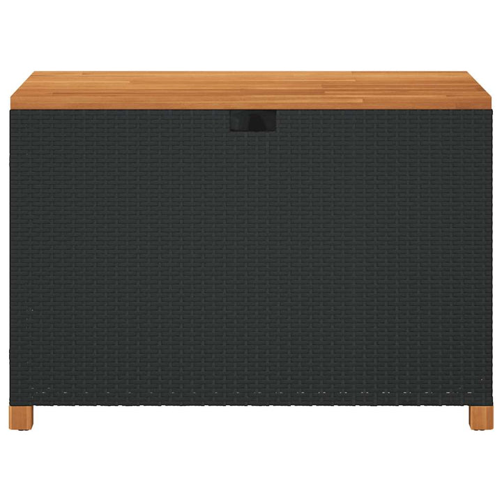 opbevaringsboks til haven 110x55x63 cm polyrattan akacie sort