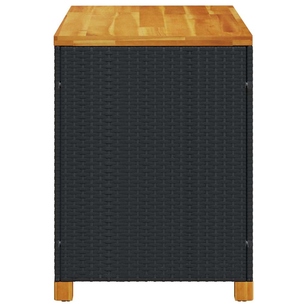 opbevaringsboks til haven 110x55x63 cm polyrattan akacie sort