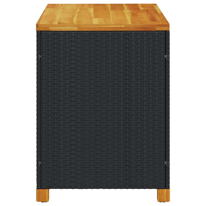 opbevaringsboks til haven 110x55x63 cm polyrattan akacie sort
