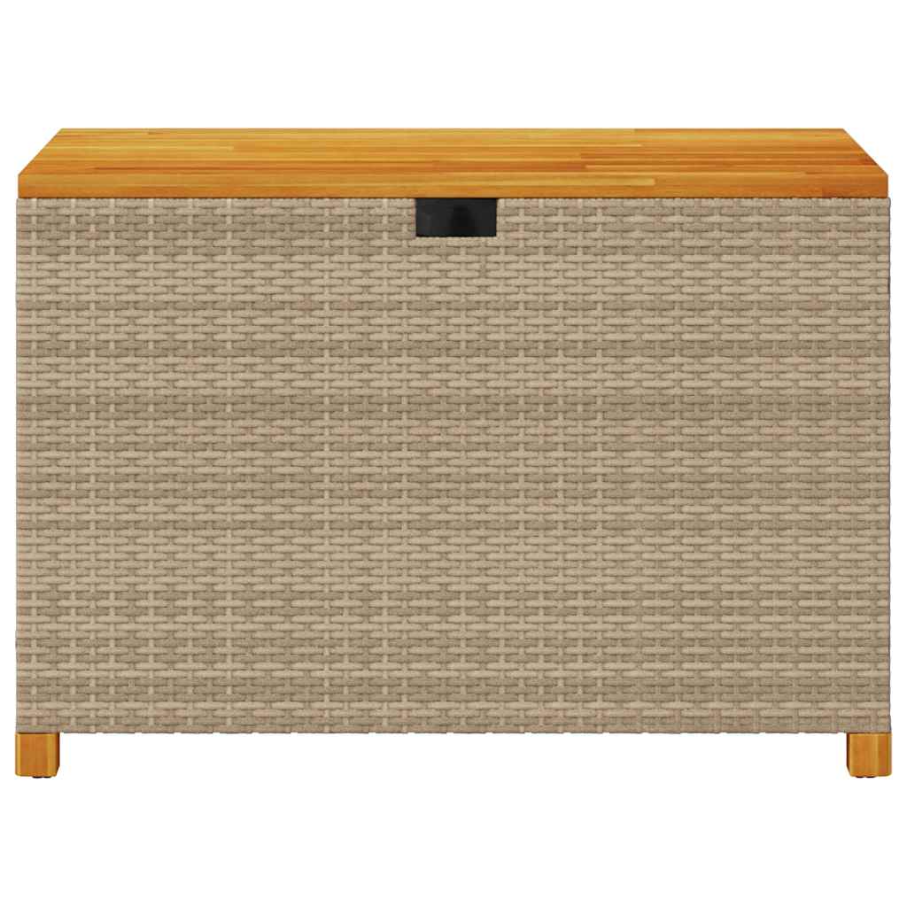 opbevaringsboks til haven 110x55x63 cm polyrattan akacie beige