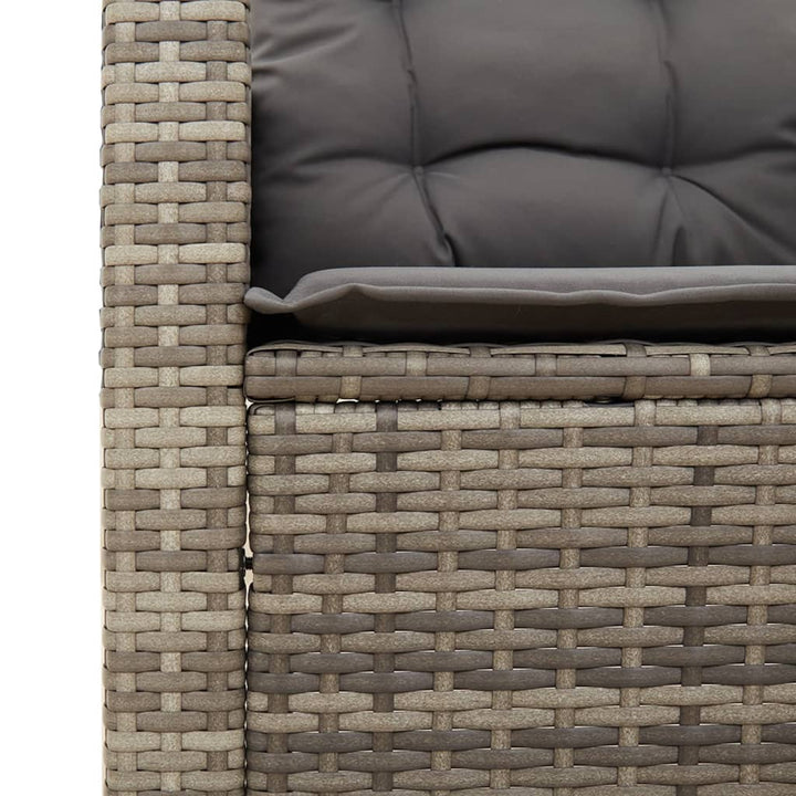 bistrosæt 3 dele med hynder polyrattan og akacietræ grå