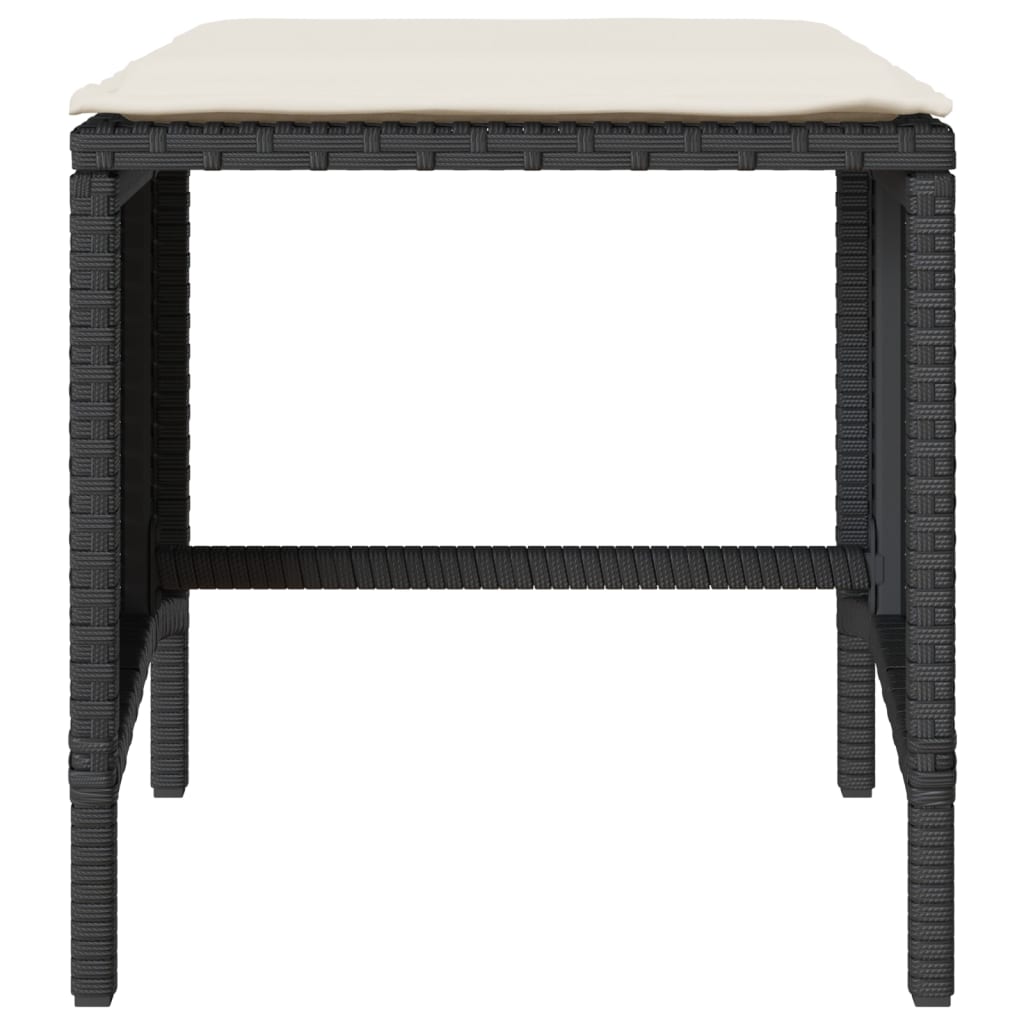 sofasæt til haven 4 dele med hynder polyrattan sort