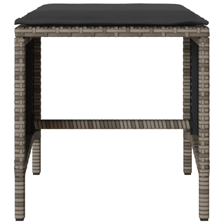 sofasæt til haven 4 dele med hynder polyrattan grå