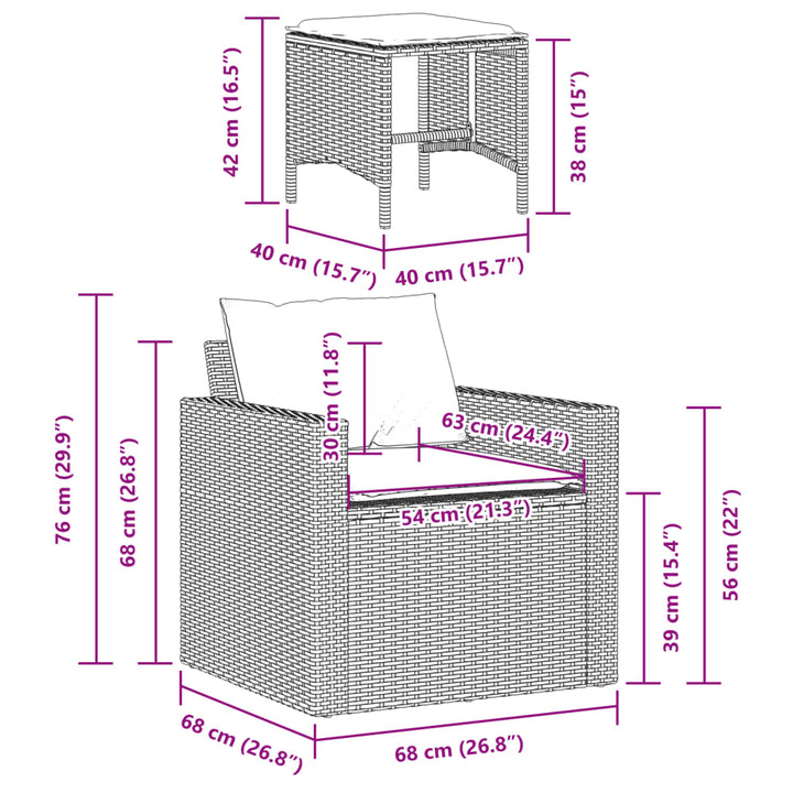 sofasæt til haven 4 dele med hynder polyrattan grå