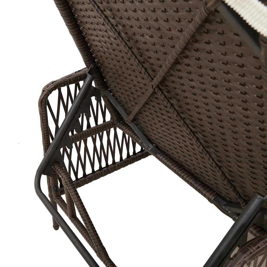 Liggestol med pude 1-person Brun 157 x 55 x 92cm polyrattan