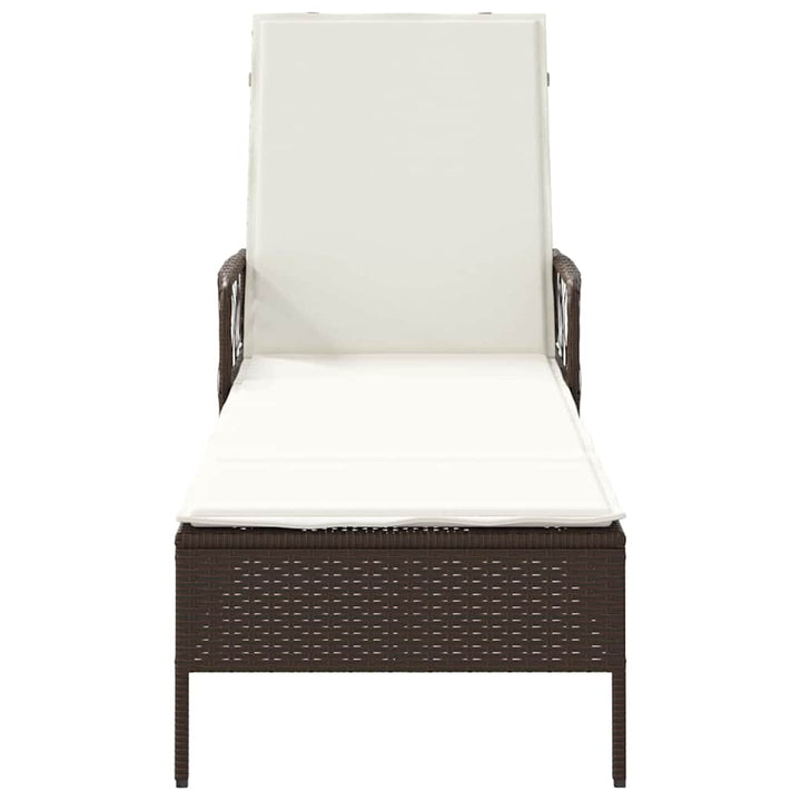 Liggestol med pude 1-person Brun 157 x 55 x 92cm polyrattan