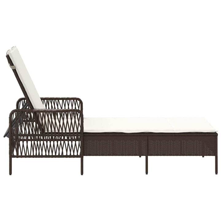 Liggestol med pude 1-person Brun 157 x 55 x 92cm polyrattan