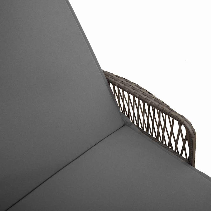 Liggestol med pude 1-person Grå 157 x 55 x 92cm polyrattan