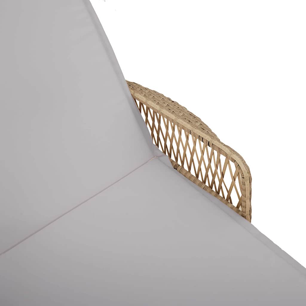 Liggestol med pude 1-person Beige 157 x 55 x 92cm polyrattan