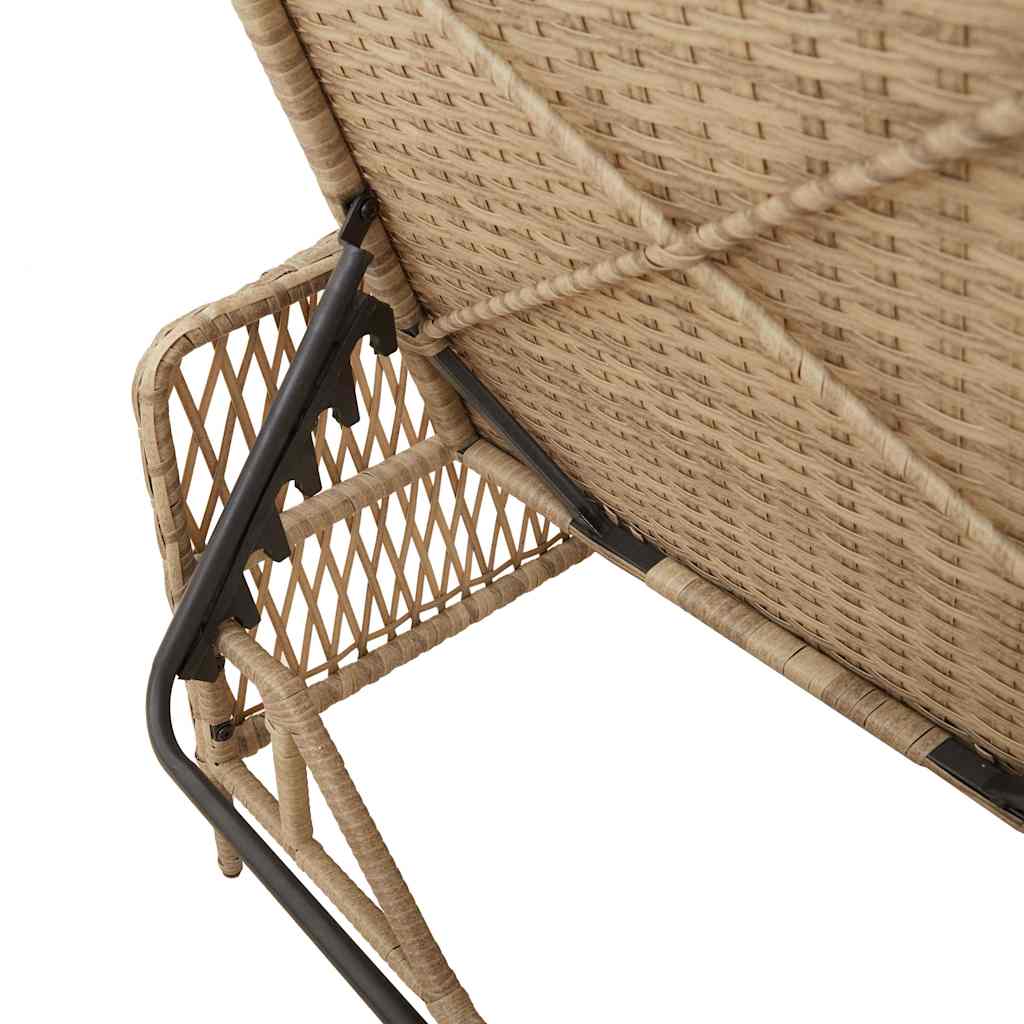 Liggestol med pude 1-person Beige 157 x 55 x 92cm polyrattan
