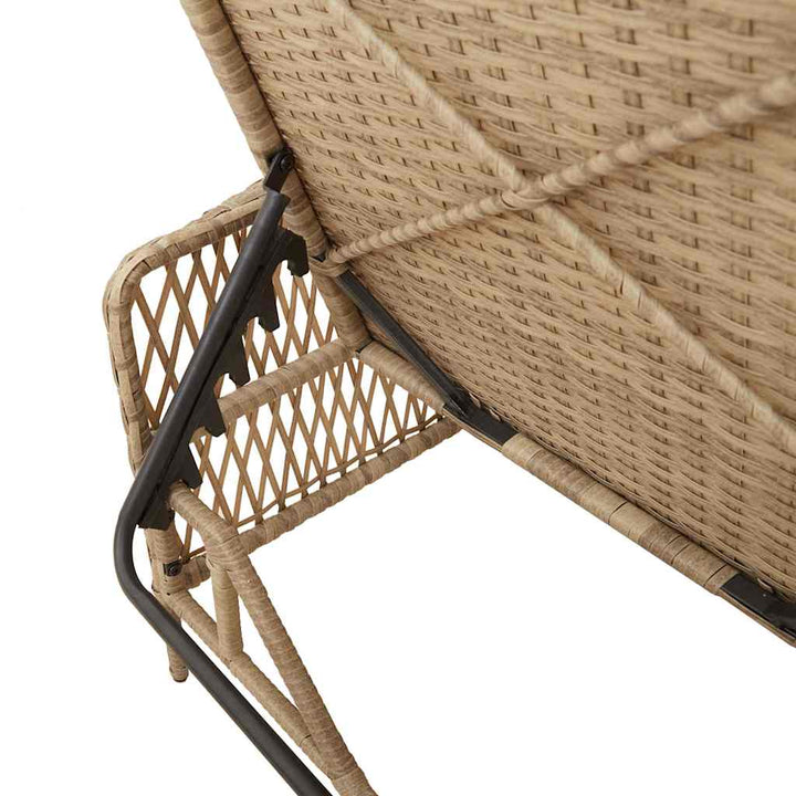 Liggestol med pude 1-person Beige 157 x 55 x 92cm polyrattan
