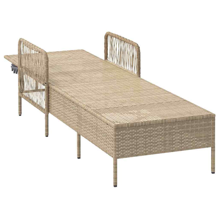 Liggestol med pude 1-person Beige 157 x 55 x 92cm polyrattan