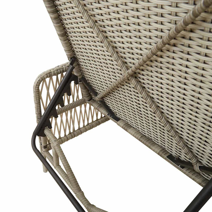 Liggestol med pude 1-person Lysegrå 157 x 55 x 92cm polyrattan