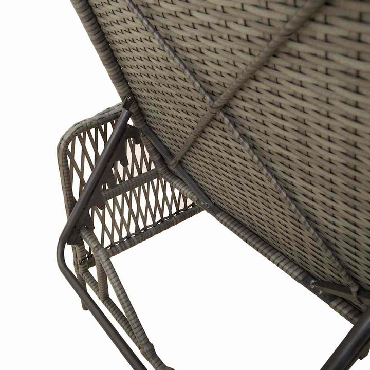 Liggestol med pude 1-person Grå 157 x 55 x 92cm polyrattan